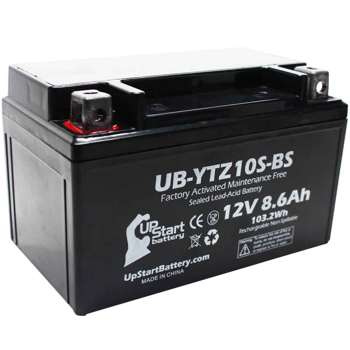 Battery Maxam Battery 250CC Factory Replacement Yamaha 12V, UB-YTZ10S-BS for 4-Pack Maintenance 2010 UpStart Activated, Scooter - 8.6Ah, Free,