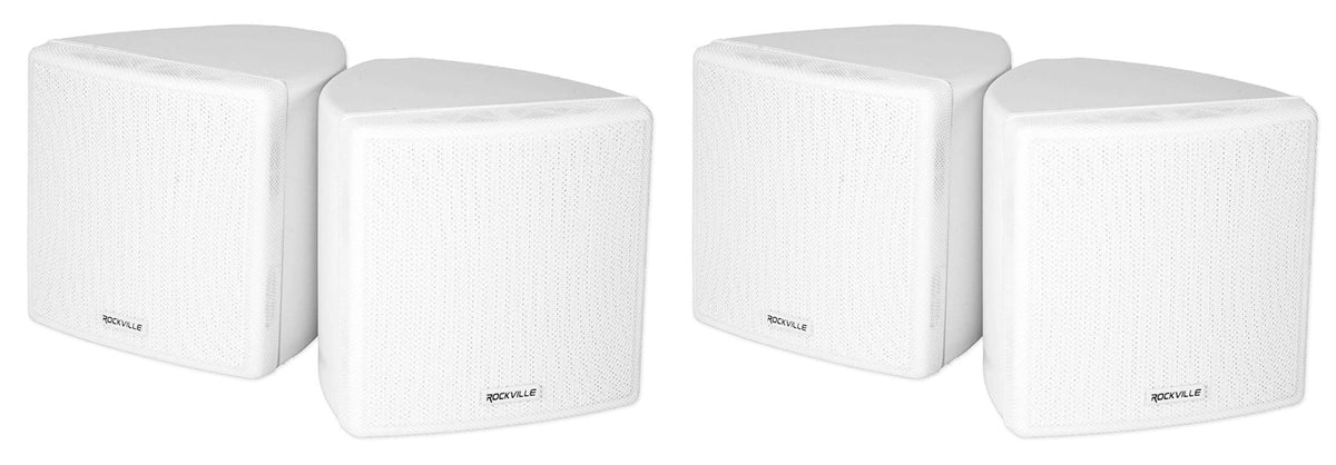 Mount Swivel Speakers Wall 70v Commercial 4 Cube Rockville Restaurant 3.5" White