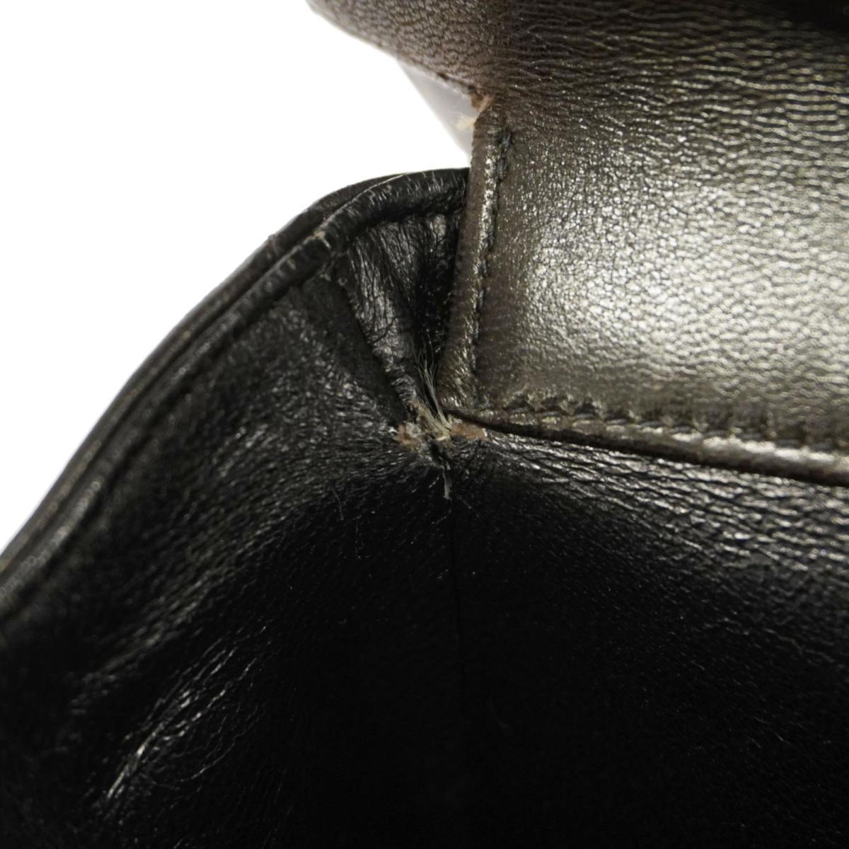 Pre-Owned Matelasse Black Bag Shoulder Women's (Good) Face W Double Chain Lambskin