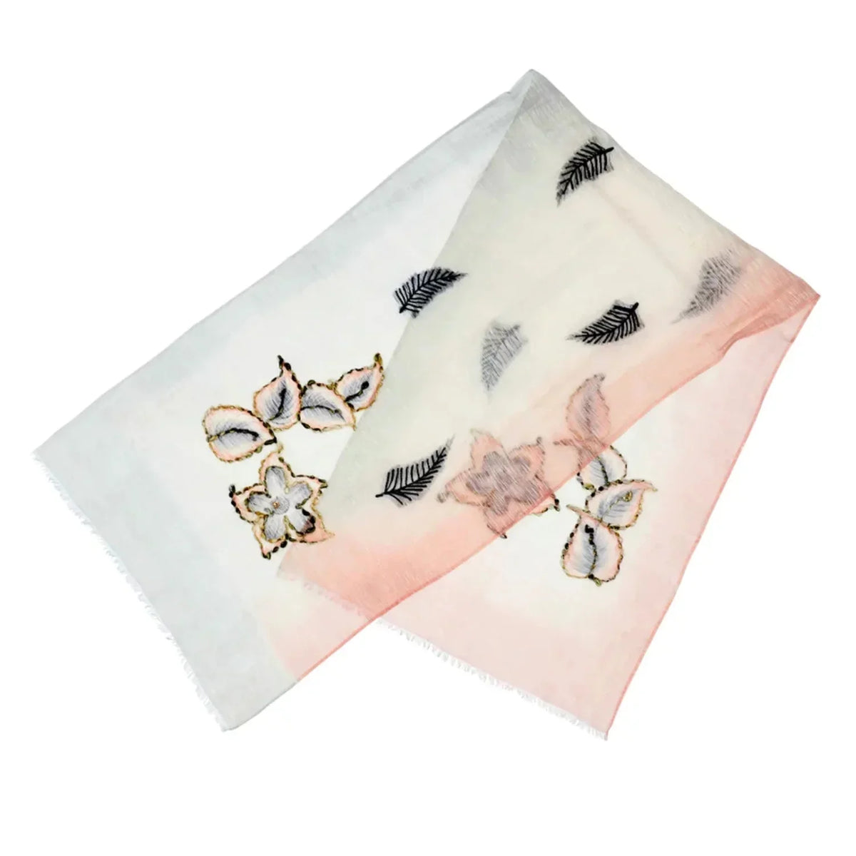 Sidney in Cotton Byron Silk Scarf and and Pink Cream Aventura