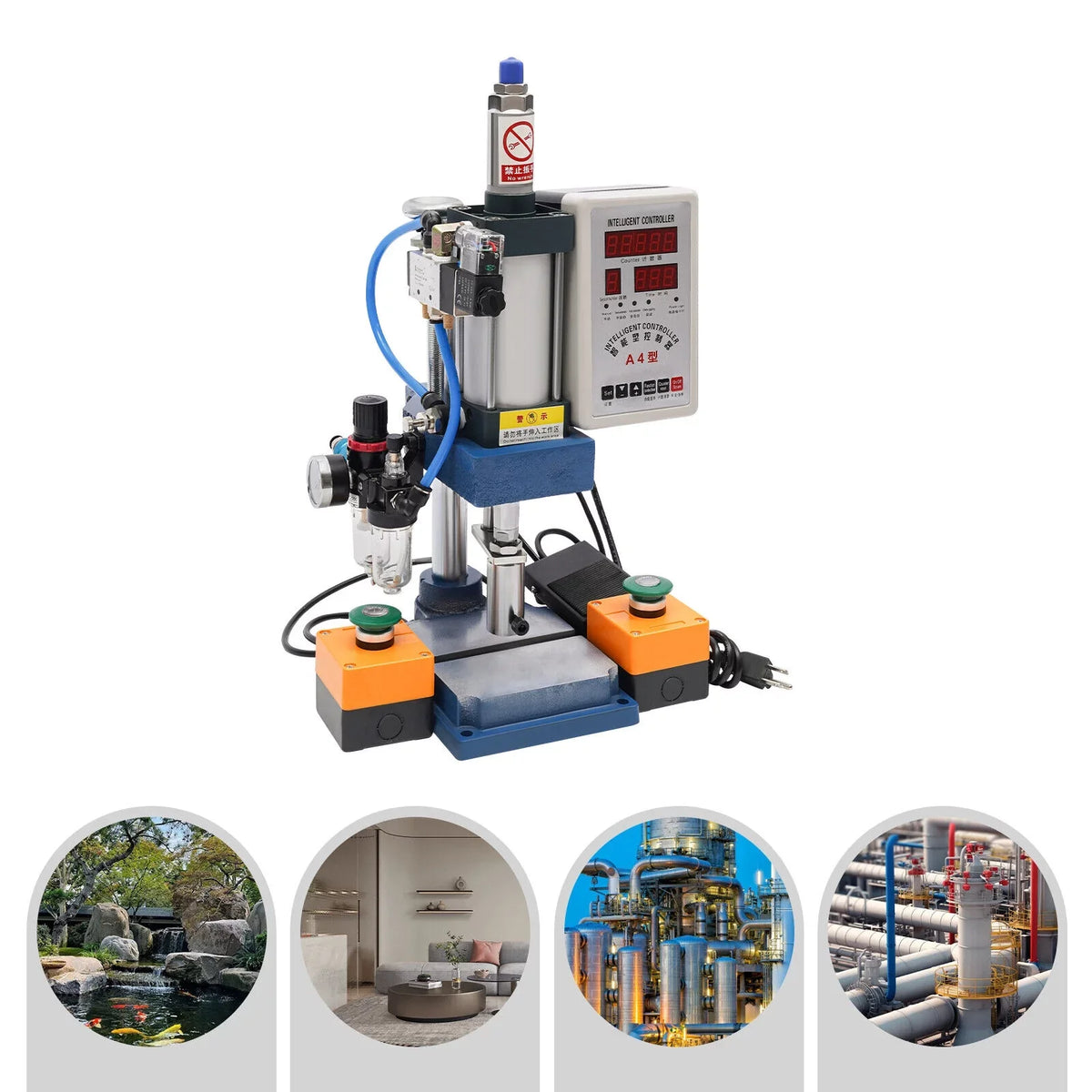 Adjustable with Punch Pneumatic Machine Press Equipment Controller, 440lb Digital New 4V210-8
