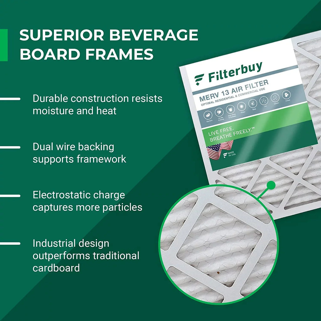 AC 13 Furnace Air MERV (1-Pack) HVAC 16x25x5 Filters Pleated Trion Bear Filterbuy 255649-105 for Air