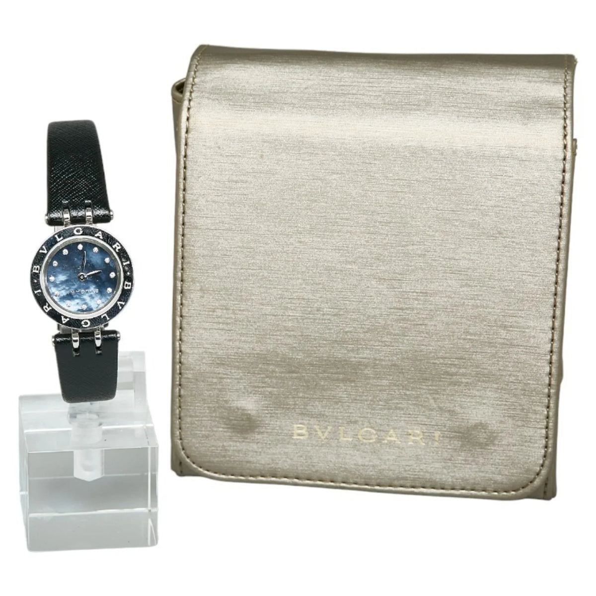 Pre-Owned Quartz BVLGARI Stainless B Ladies Watch Zero Dial BZ23S One Navy (Good) Bvlgari Diamond Shell Steel