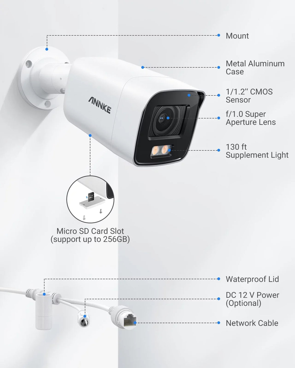 Ultra Night Human IP 4K Full Poe Vehicle Security Color Camera ANNKE True Supplement HD Light Detection with Vision