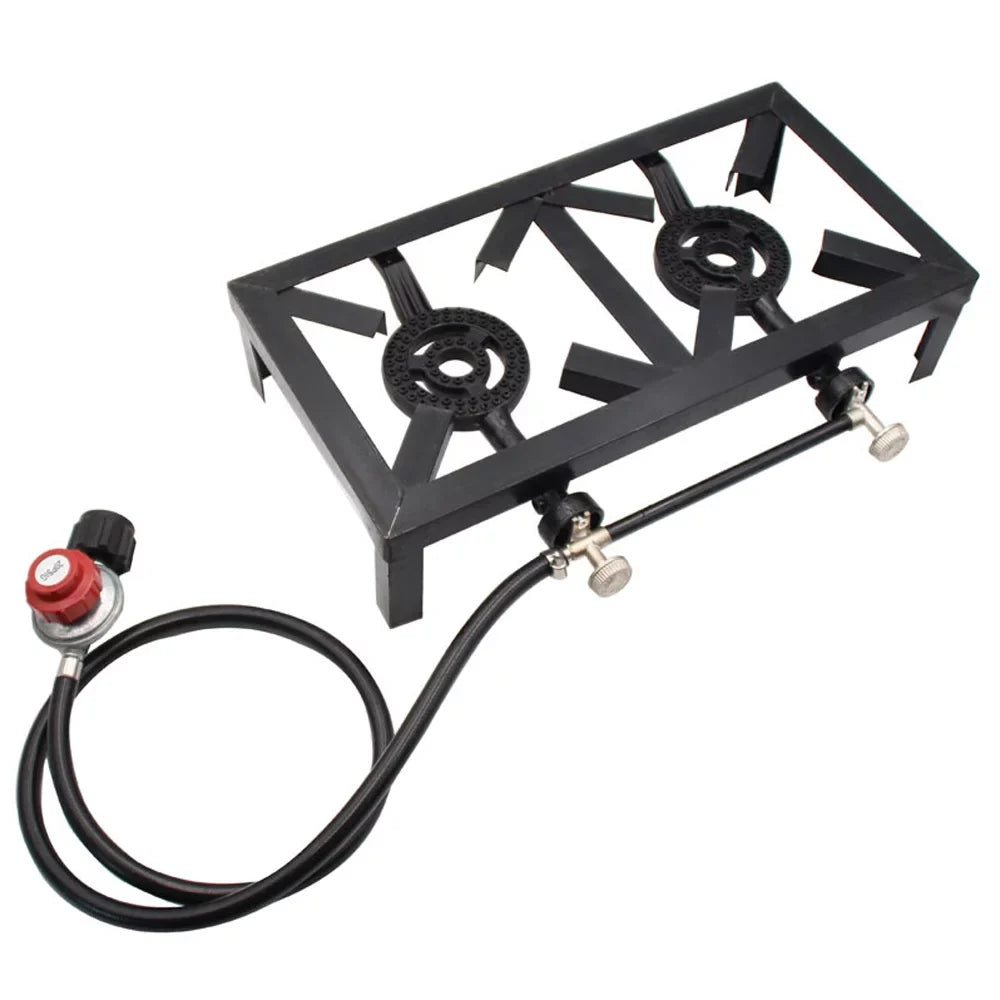 Reliable Camping Iron Furnace Double (Standard), Durable for for BBQ Anself Cooking Cooking Patio Gas Cast and Stove Needs Propane