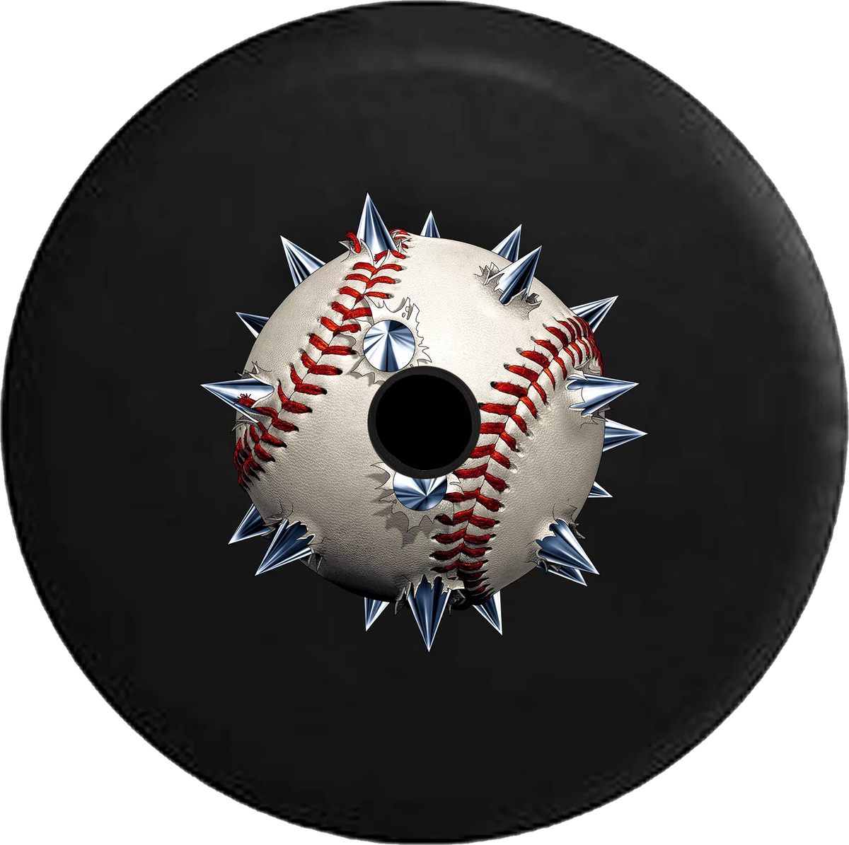 Softball Jeep Backup Wrangler RV Tire Stiching Red JL for Spare 2019 2018 Cover 33 Camera Spiked Baseball Inch