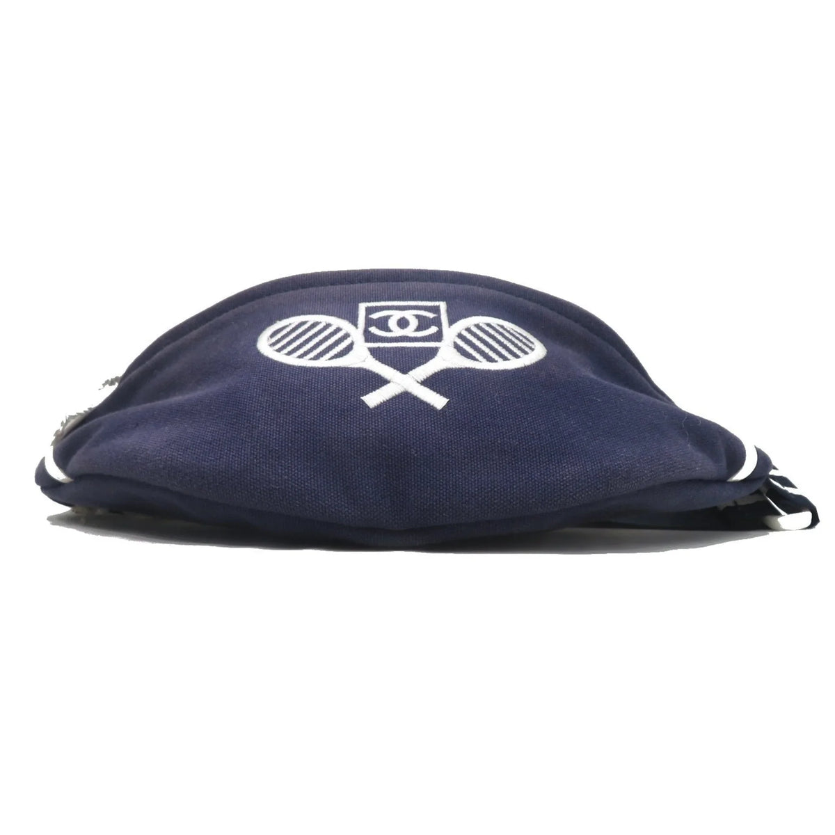 Sportsline Waist (Good) Navy/White Pre-Owned Body Canvas Women's Bag Men's