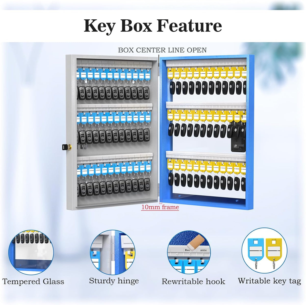 Cabinet Plus, Storage Car Lockbox, Smart Key Box for Share 96 Dealership，， Security OTP Bluetooth/Fixed Key Wall Code Half-Remote APP Mount, Lock