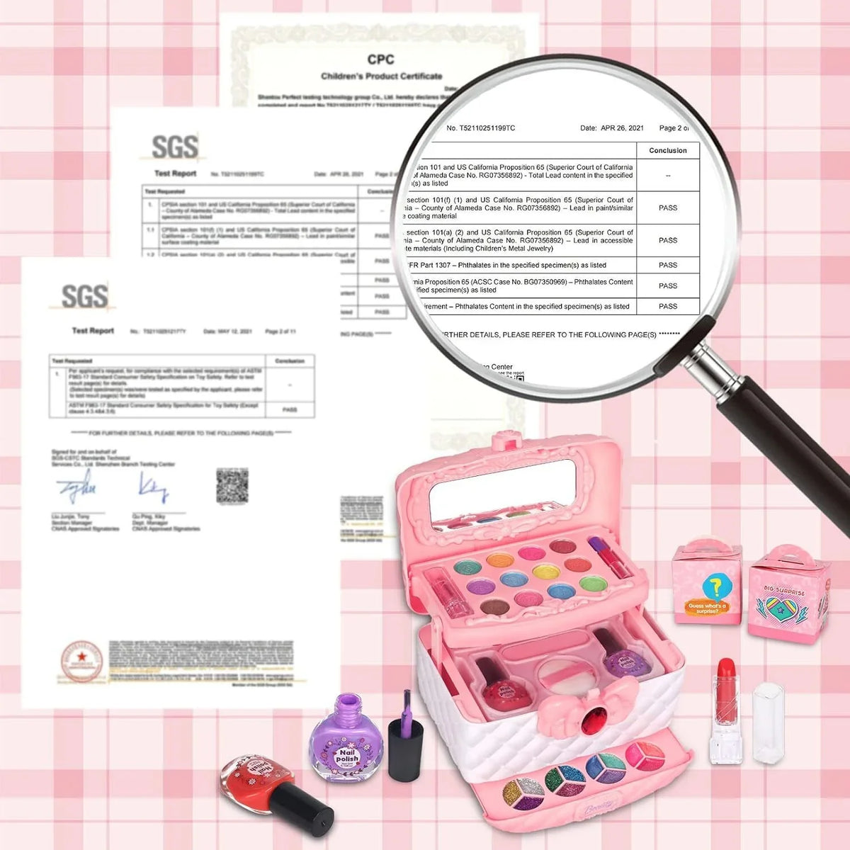 Girls, for Makeup Christmas Makeup Non-Toxic Kit Set Washable Girls & Frozen Makeup Toddler Kids 3-12 Pink Kids for Real Birthday Makeup Year Set, 24Pcs Olds Cosmetic Safe Gift, Toys