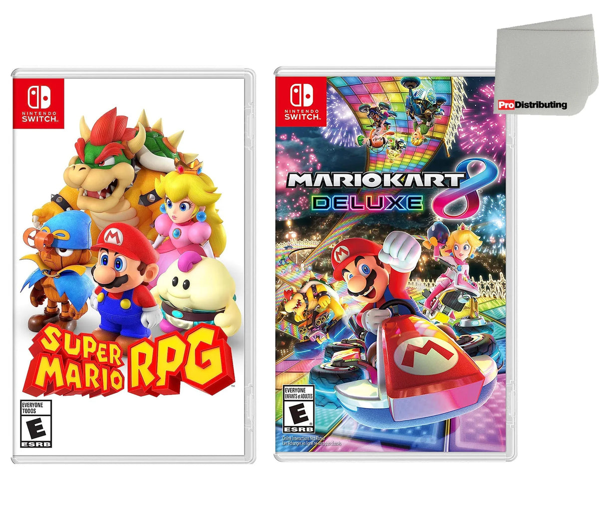 Bundle Super 8 Game Screen Cleaning and Mario - with Cloth RPG Mario Two Nintendo Kart Switch