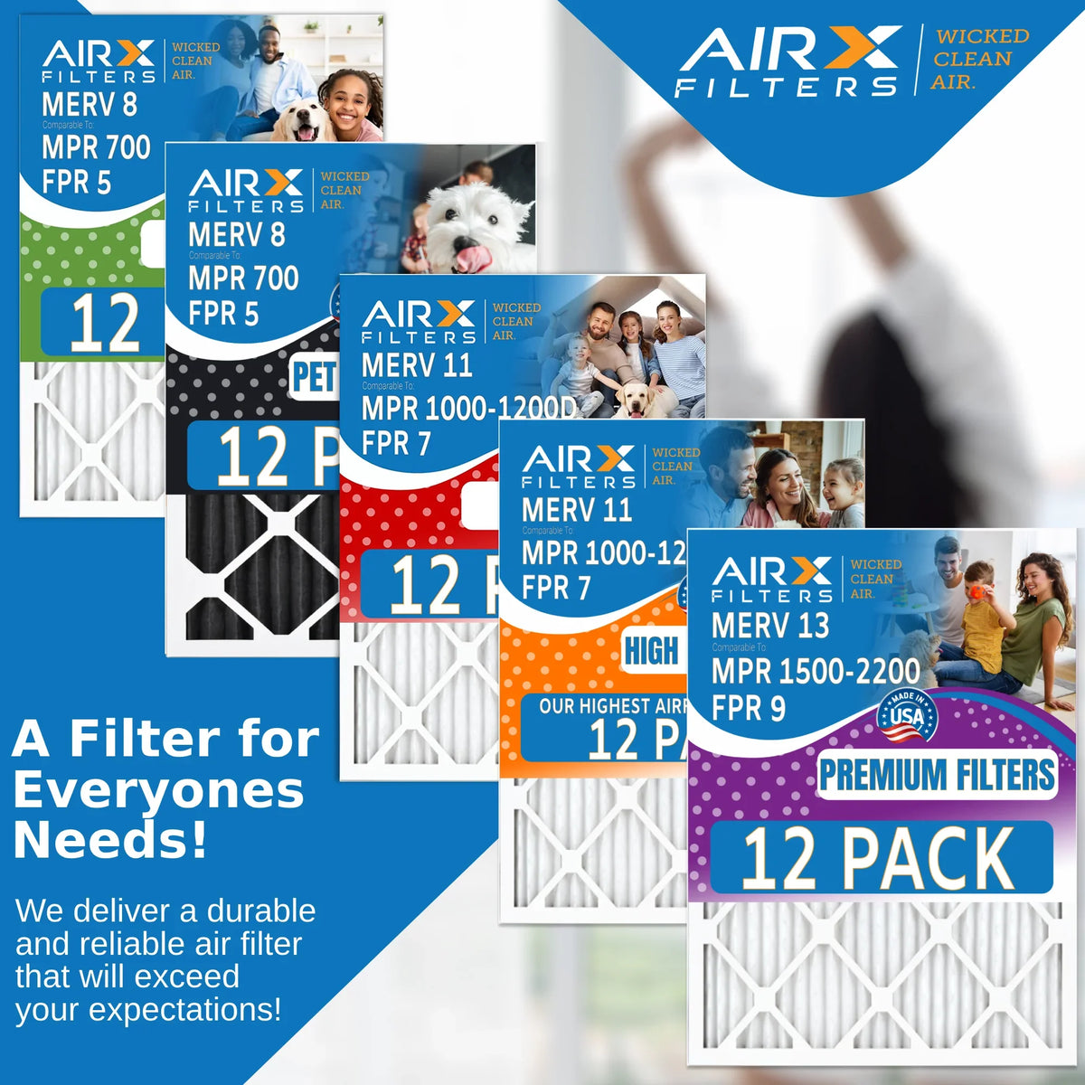 8 Comparable WICKED Furnace 700 Filters Pack Made - & in 5 14x14x1 12 MPR Air FPR AIR. Filter of to CLEAN AIRX by Rating, USA MERV FILTERS