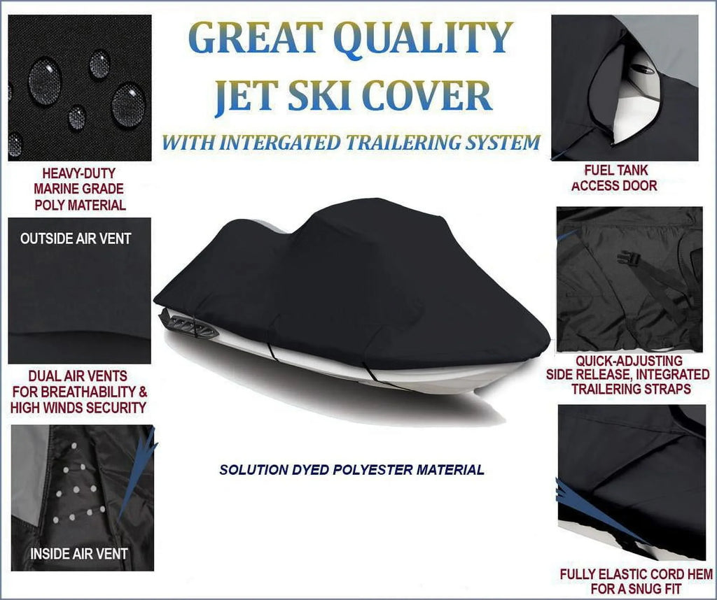 2017 Sea GTI 600 Cover Doo DENIER BLACK Jet PWC 2018 SE Compatible JetSki Watercraft Ski for Cover Sea-Doo