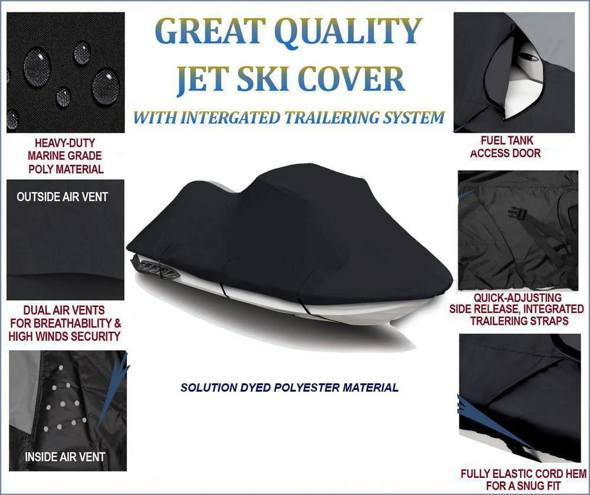 2017 Sea GTI 600 Cover Doo DENIER BLACK Jet PWC 2018 SE Compatible JetSki Watercraft Ski for Cover Sea-Doo