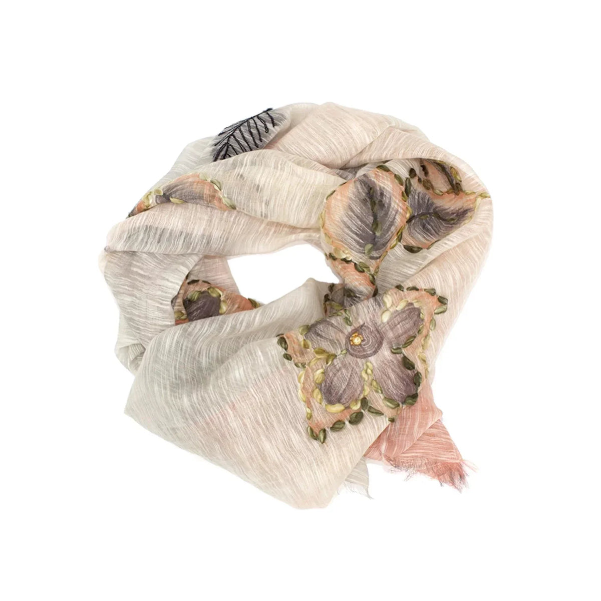 Sidney in Cotton Byron Silk Scarf and and Pink Cream Aventura