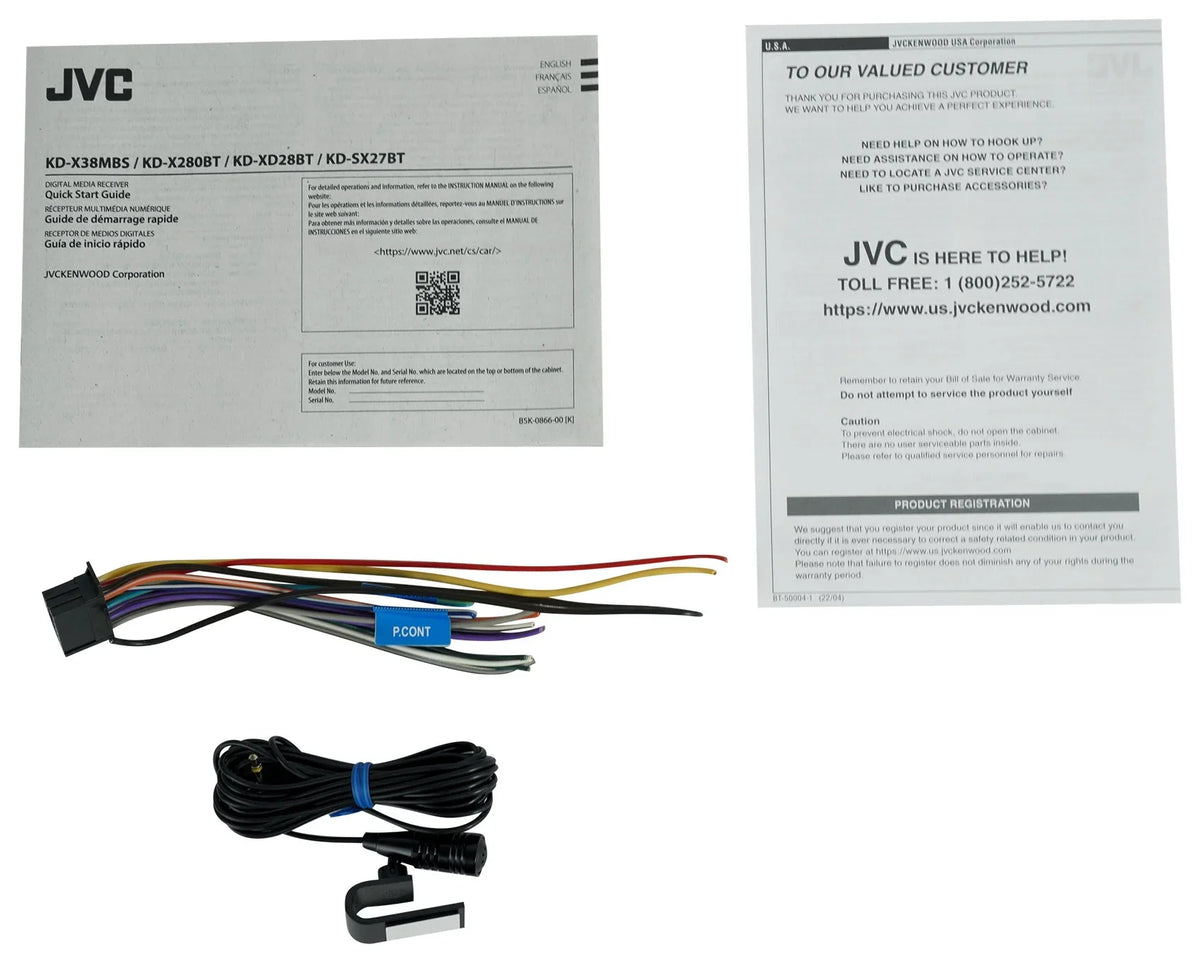 Car KD-X280BT with KD-X280BT Receiver In-Dash Media Single-DIN Digital Bluetooth, Unit, JVC