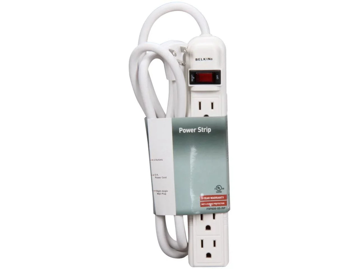 5 BELKIN ft. 6 F9P609-05R-DP Console Power Cord Length Outlets