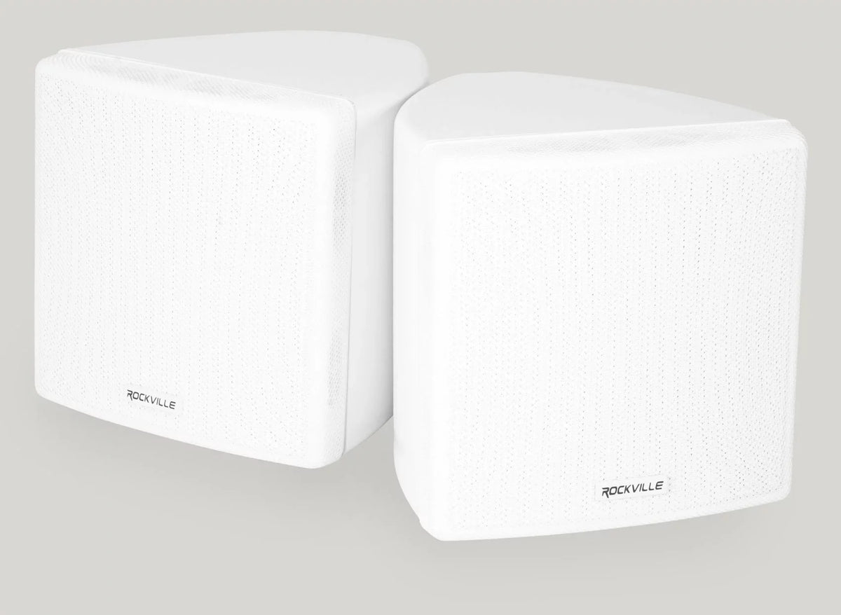 Mount Swivel Speakers Wall 70v Commercial 4 Cube Rockville Restaurant 3.5" White