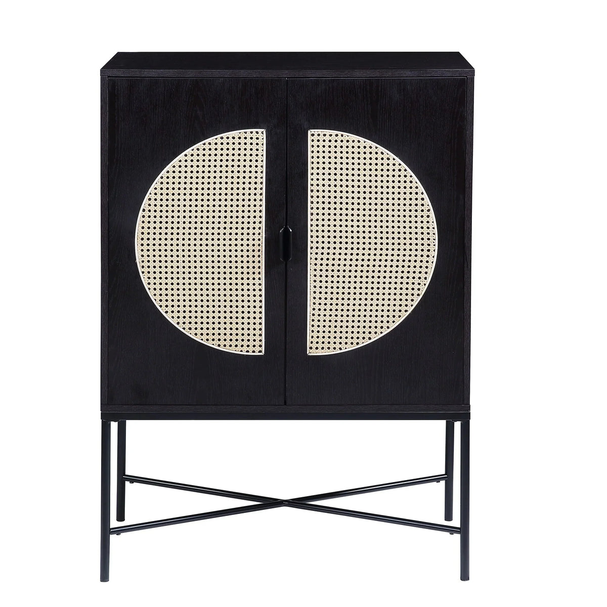 Wine Locker Metal Black Rack, Finish Wood Wine & Cabinet BESTCOSTY