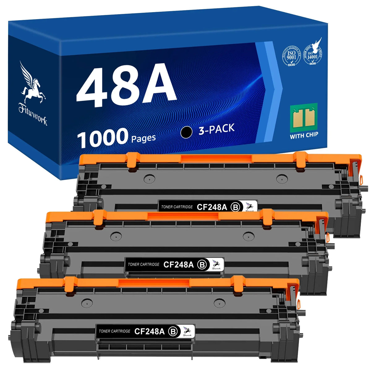 M15a M28a CF248A M15 M14 Cartridge HP M29w for (3 M28 M31w Printer MFP M28w HP M31 Pack) Pro Replacement M15w M16w 48A 48A M17 M29a Laserjet Black M30w Toner for Toner M16a