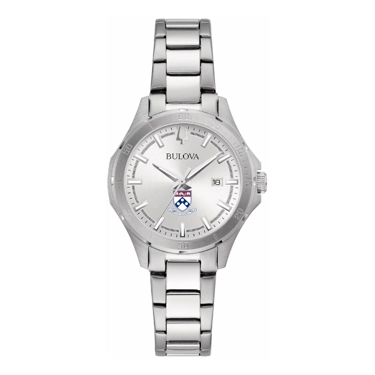 Classic Silver Sport Bulova Women's Steel Quakers Watch Stainless Pennsylvania