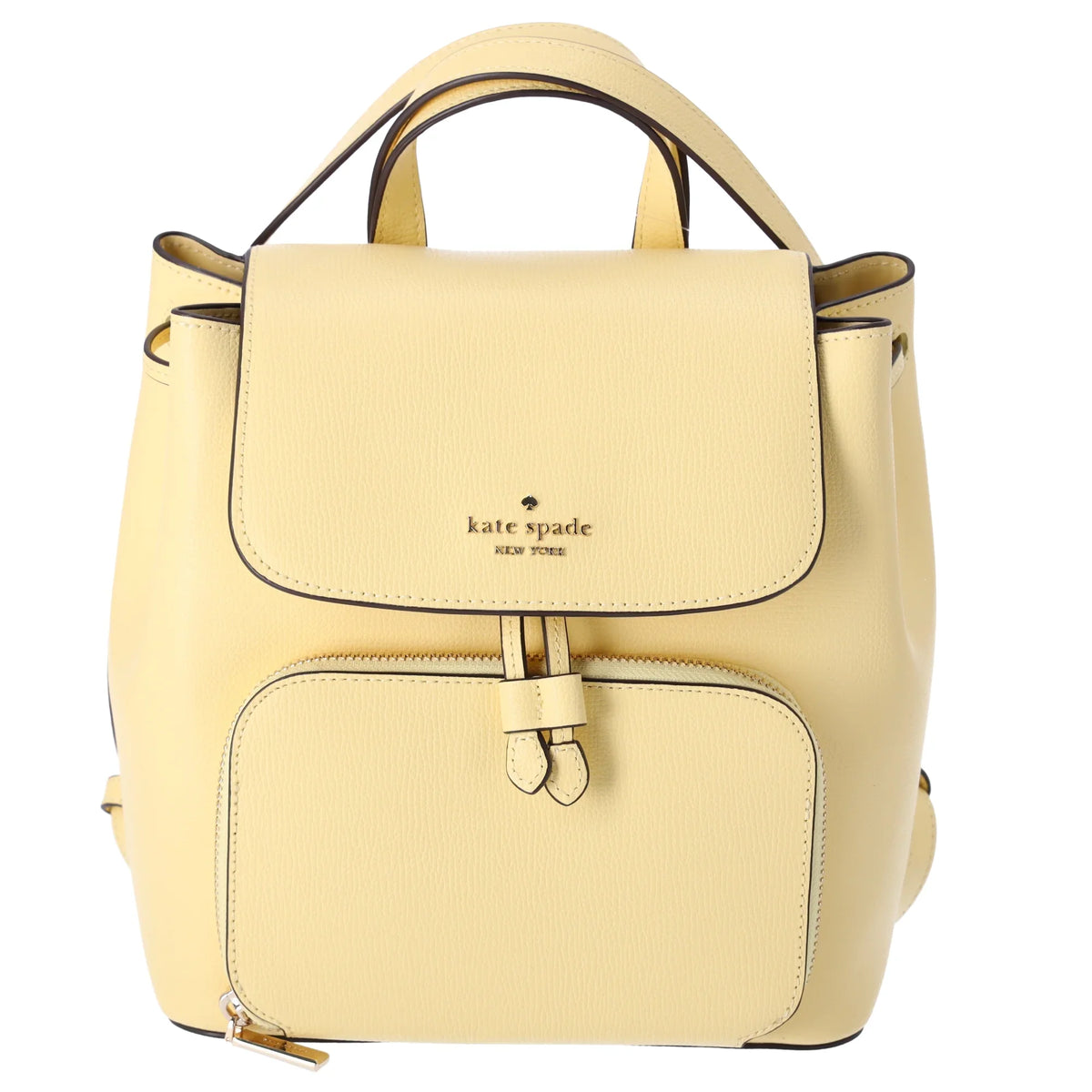 Kate Backpack Refined Leather Spade Yellow Flap Butter Grain Medium Kristi