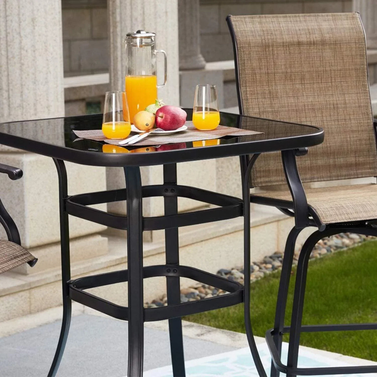 Finish Metal Solid Aesthetically Table Multi Glass Purpose Designed With Bar Marlowe