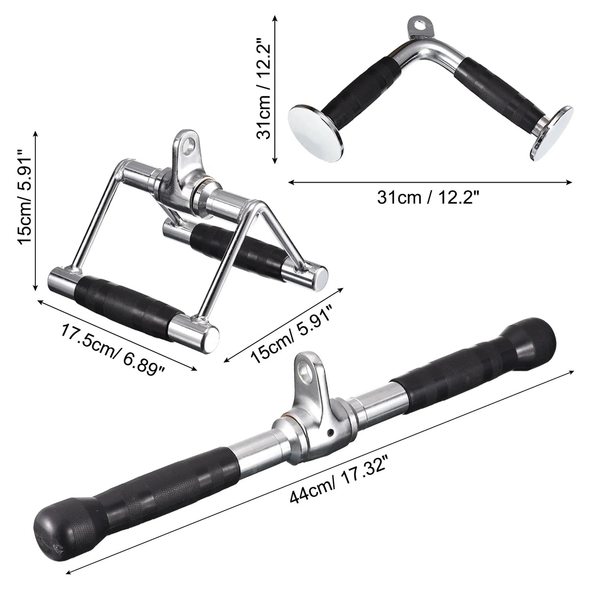 Tricep Silver Cable Accessories, Press Machine for Gym Attachment Down
