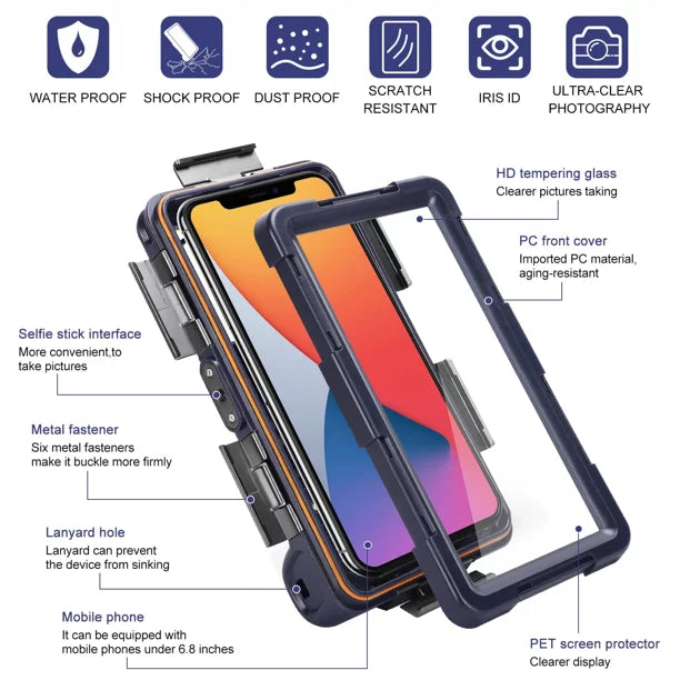 Photo Lanyard LCD to Protective with Inch Case Snorkeling Diving Underwater 6.9 Surfing Waterproof And Swimming Video Professional UrbanX [15m/50ft] LG Phones Up all Housing G5 for