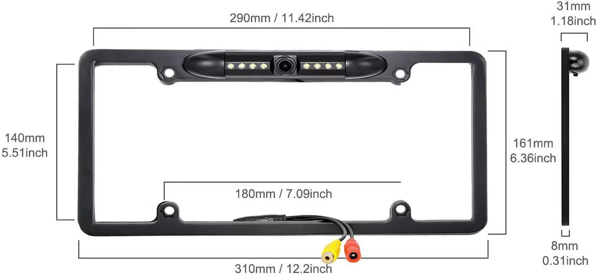 Plate Backup Rearview ILX-F411 for ILXF411 ALPINE Camera Frame License Black