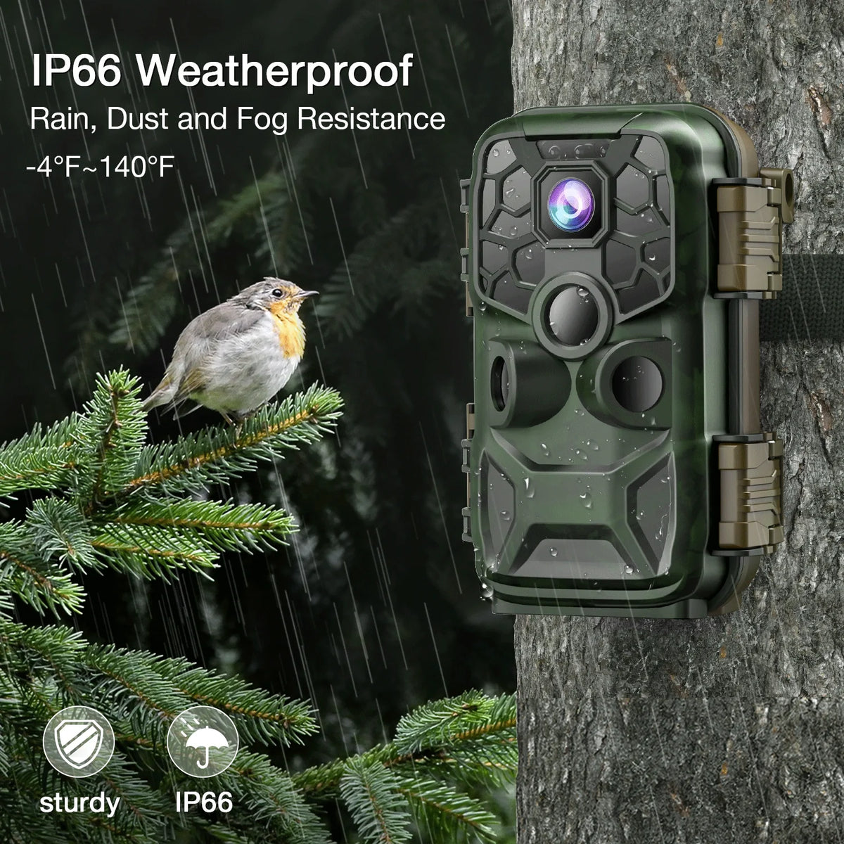 Game Camera Trail Wildlife WiFi Deer for Infrared 3PIR 42MP Waterproof 4K 2.4" Bluetooth Night Trigger Sensor IP66 Cam 0.2s Trail Camera with Monitoring Hunting LCD Vision CAMPARK