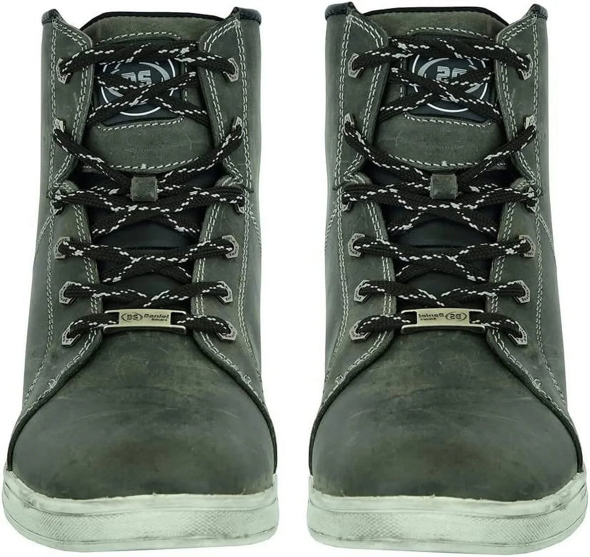 Full Leather Smart Men’s Boots Shoes Closure Grain & – Motorcycle Rubber Waterproof with Lightweight Outsole Lace-up Daniel