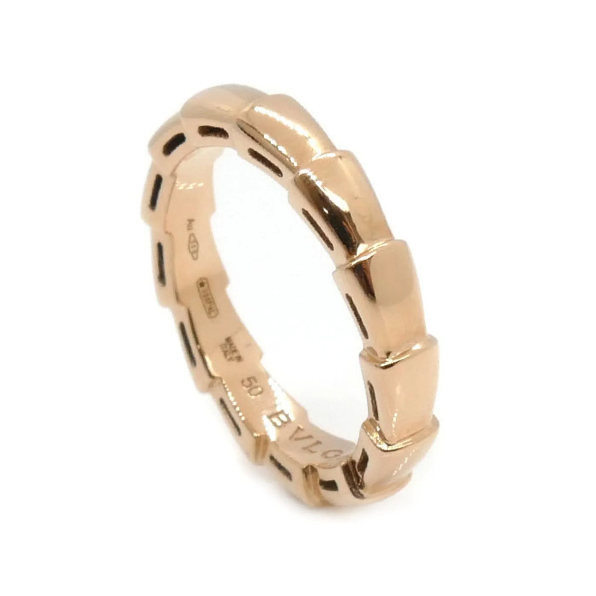 Bvlgari 50 Pink K18PG (Good) Pre-Owned 349649 BVLGARI Gold Serpenti Ring Viper Women's 4.3g