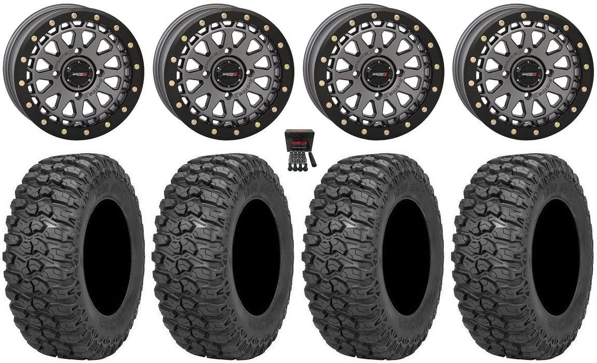 Maverick Commander Wheels Trail Gunmetal Renegade 15" 3 Defender 2.0 Outlander Saw Can-Am SB-6 System Tires 32" (4+3)