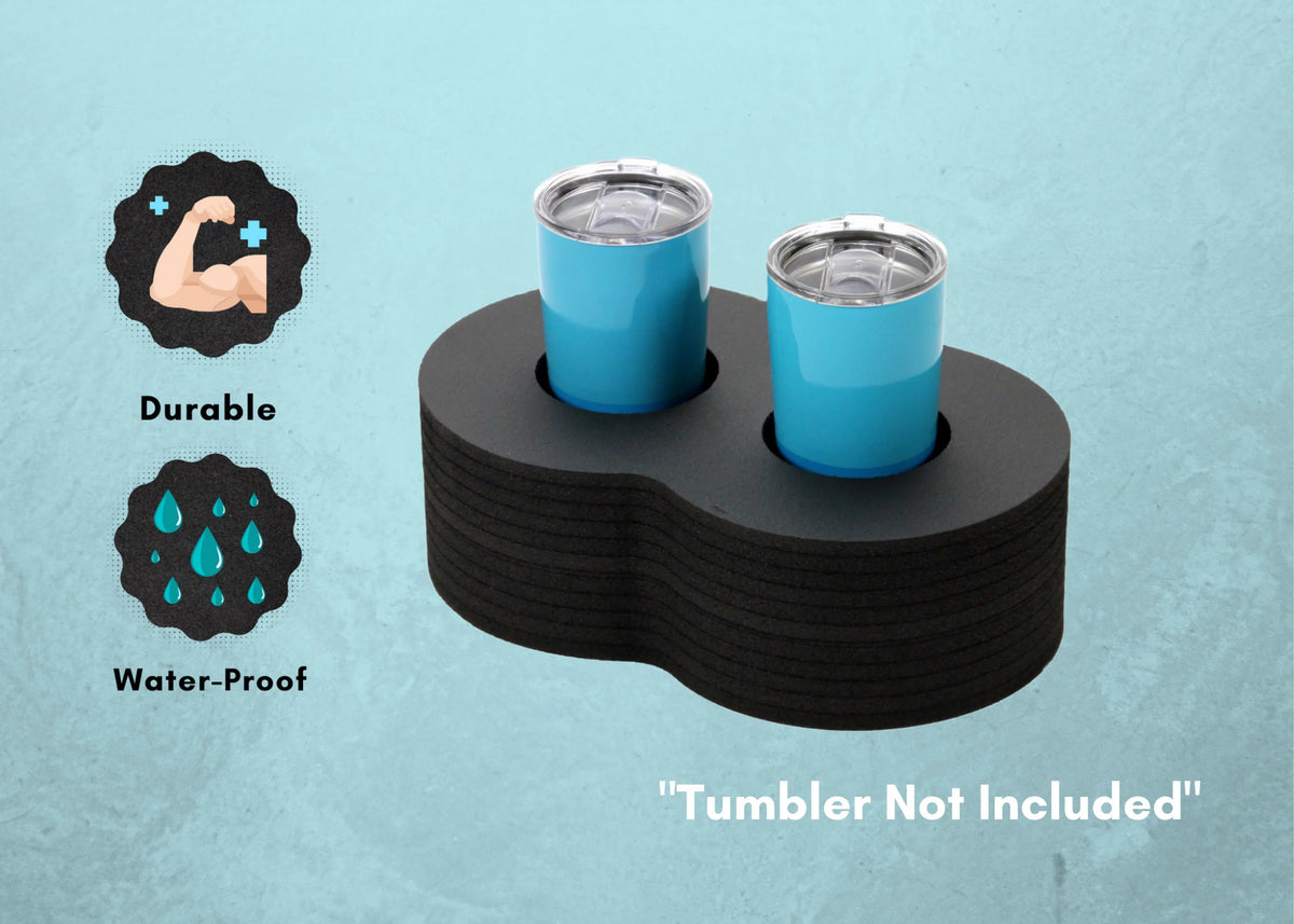 Tray Holders Holders Drink 2 Pool with 6 Party for Wide Resistant Floating Float Cup Whale Durable 13 Foam Inches Compartment Drink Refreshment Lounge Polar or Tumbler Float UV Beach Holder Black