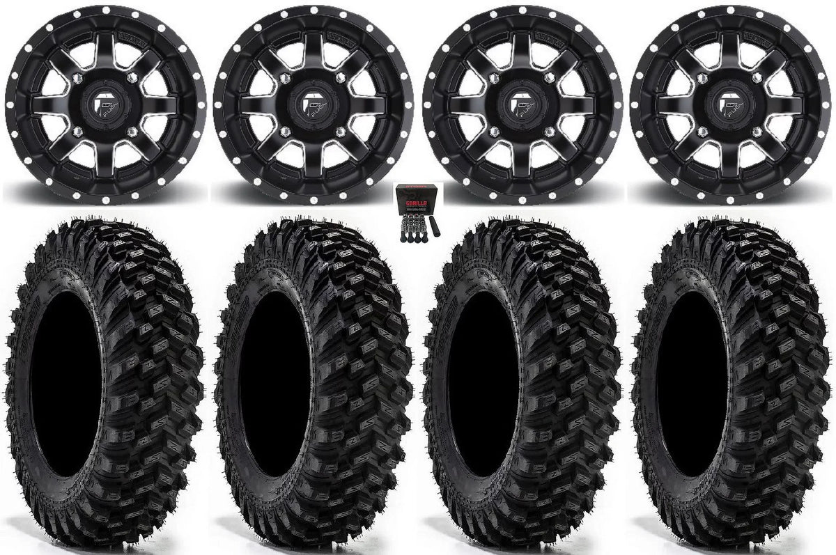Fuel Pioneer 1000 Maverick / XT Sticky Maverick 15" Talon Honda Wheels Tires X3 / Warrior Black 32" Can-Am