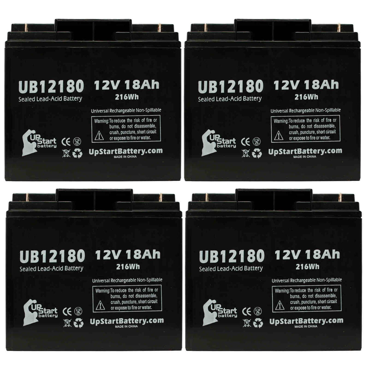 (12V, Terminal, Replacement Universal INTRA - PUMP Pack AGM, Datascope UB12180 AORTA 18000mAh, Battery Acid SLA) Compatible 100 SYSTEM - 18Ah, Sealed Lead T4 4x Battery