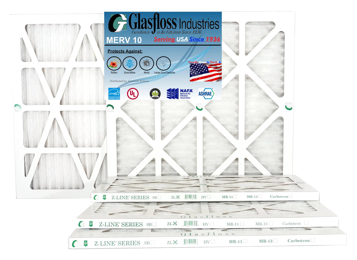 18x36x1 USA x - dimension: MERV 35.5 Furnace in Qty:4 Made Air inch) 7/8 - - (Actual x Glasfloss - 10 Filter 17.5