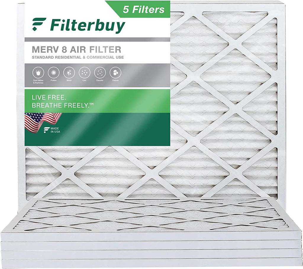 MERV AC Filters (5-Pack) 17x21x1 8 Furnace HVAC Air Pleated Filterbuy
