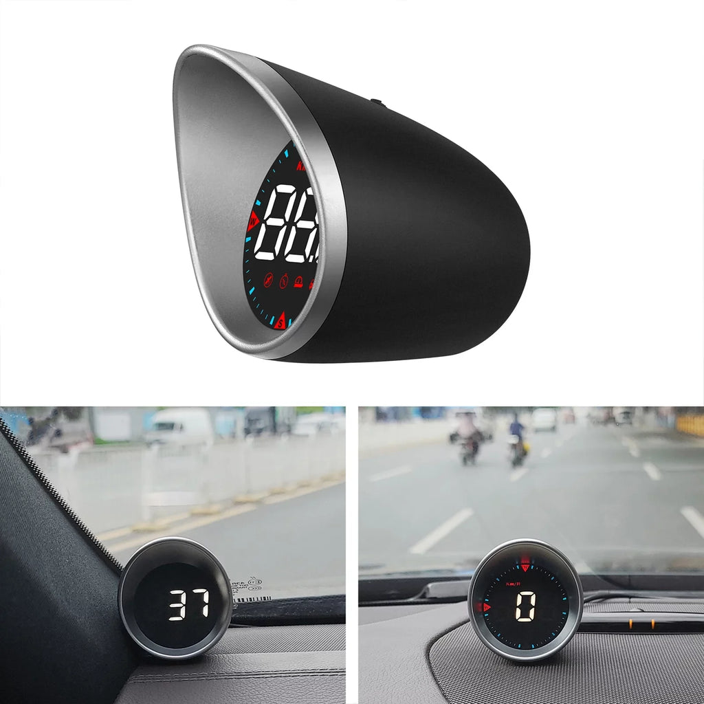 Driving Overspeed Digital and CarCar Mileage, Fatigue Display Compass Driving Angle, Display Arealer Head-up Speedometer