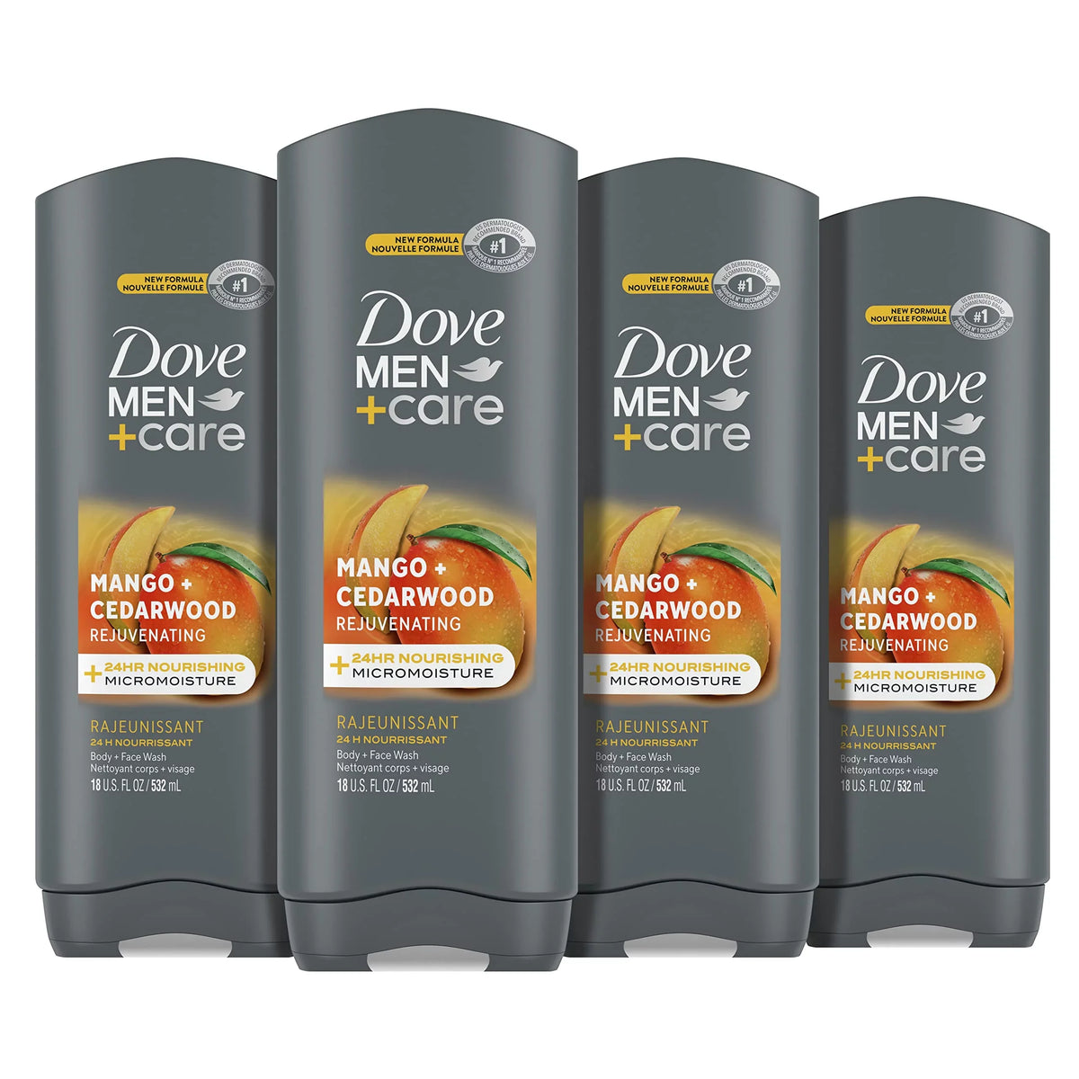 Dove Oz Men 24-Hour + Nourishing With Men For Mango 4 Wash Technology Micromoisture 18 Cedarwood Rejuvenating Body Count + Care