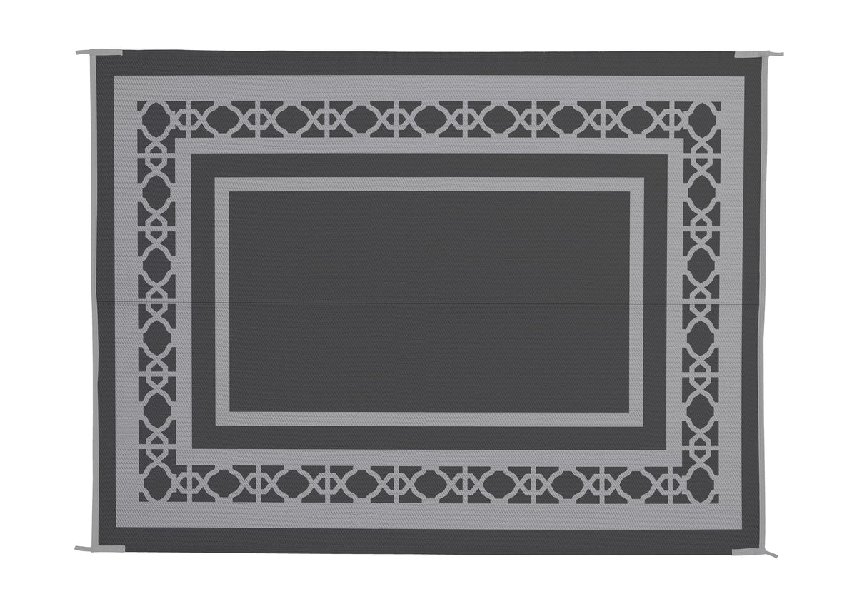 Rug designs) 2 12' 9' (Reversible Patio x Mats Gray with exterior