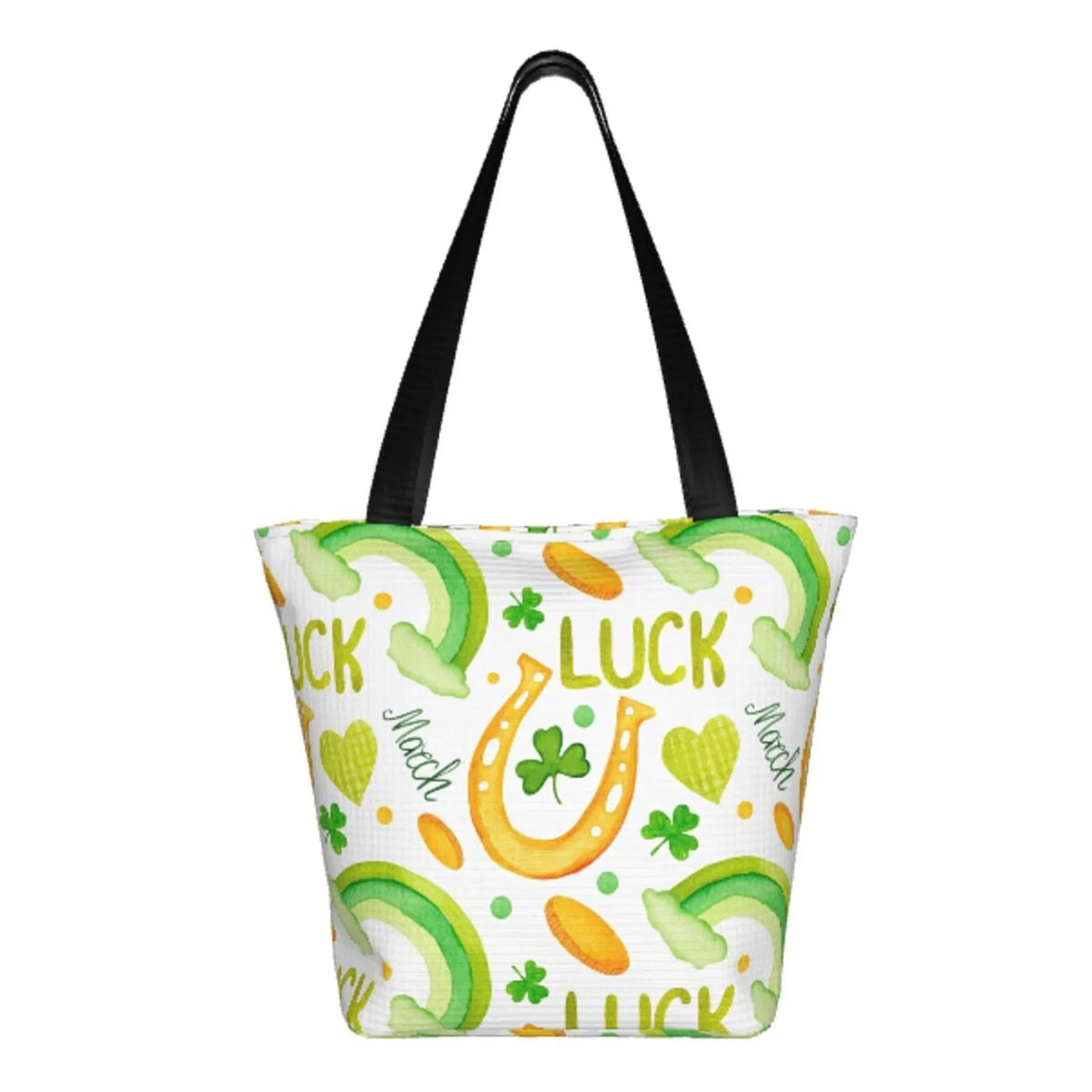 Day1 Canvas Easygdp Suitable St with Bag, Bag Shopping Zip, Shoulder Buying Office, Fitness Tote Groceries, Handbag Stylish for Patrick's