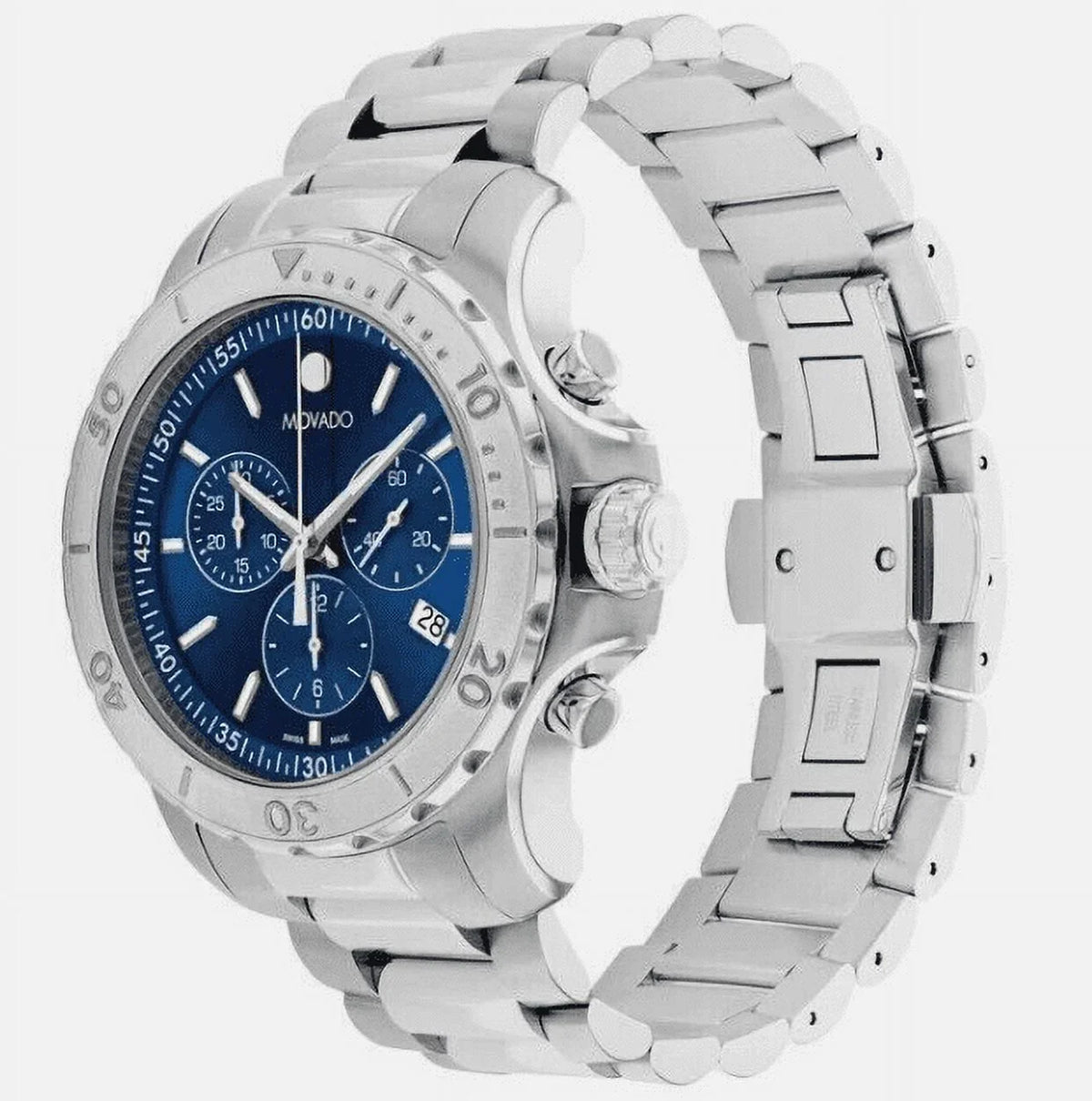 Collection Movado 2600151 Series Made S/Steel 800 Dial Swiss Mens Blue Watch