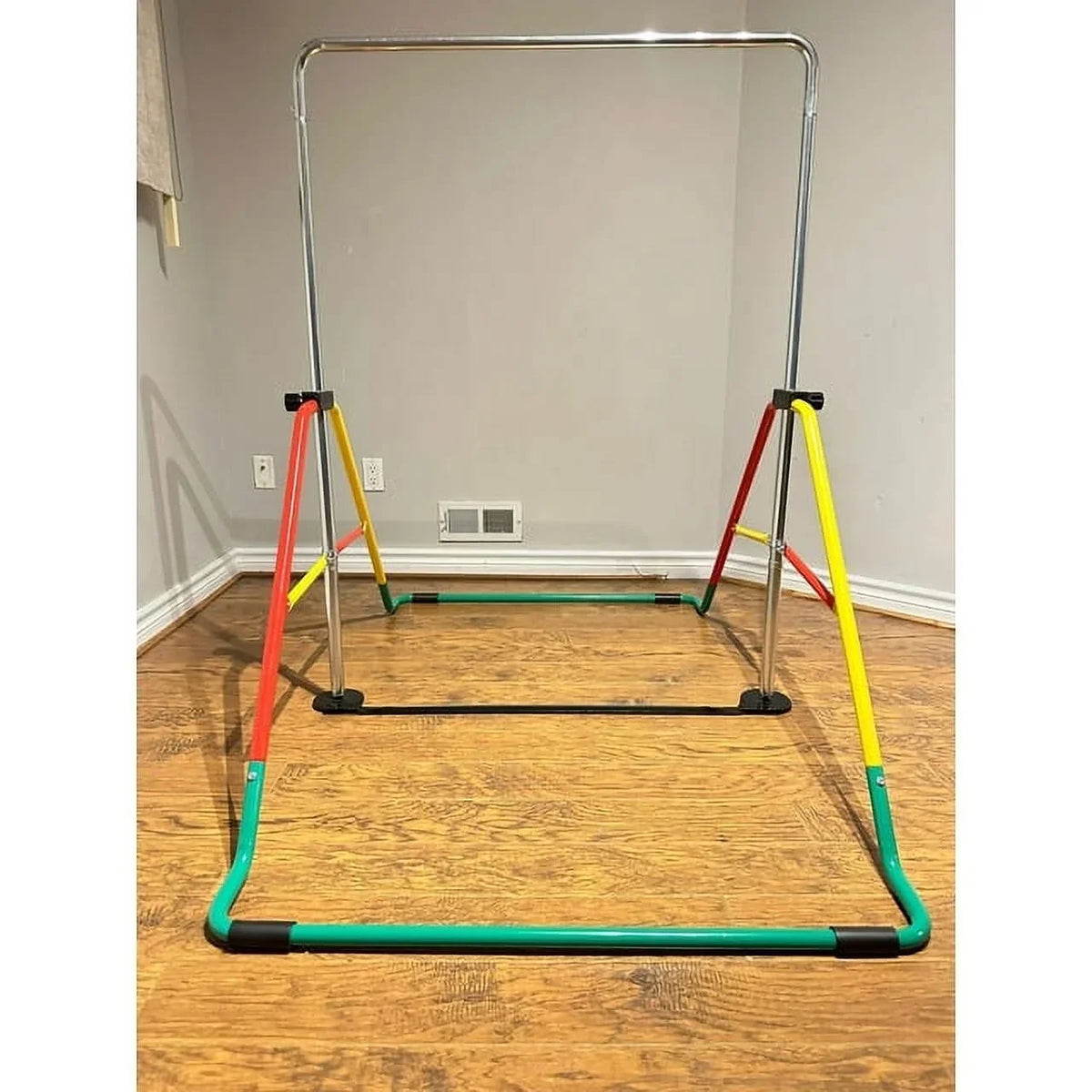 Bar Gymnastics Kids' Monkey (Red/Yellow) Horizontal for Playground Gymnasts - - Training Boys/Girls Bar Junior for Height-Adjustable Folding Kip - Equipment Bar Home Bar Expandable