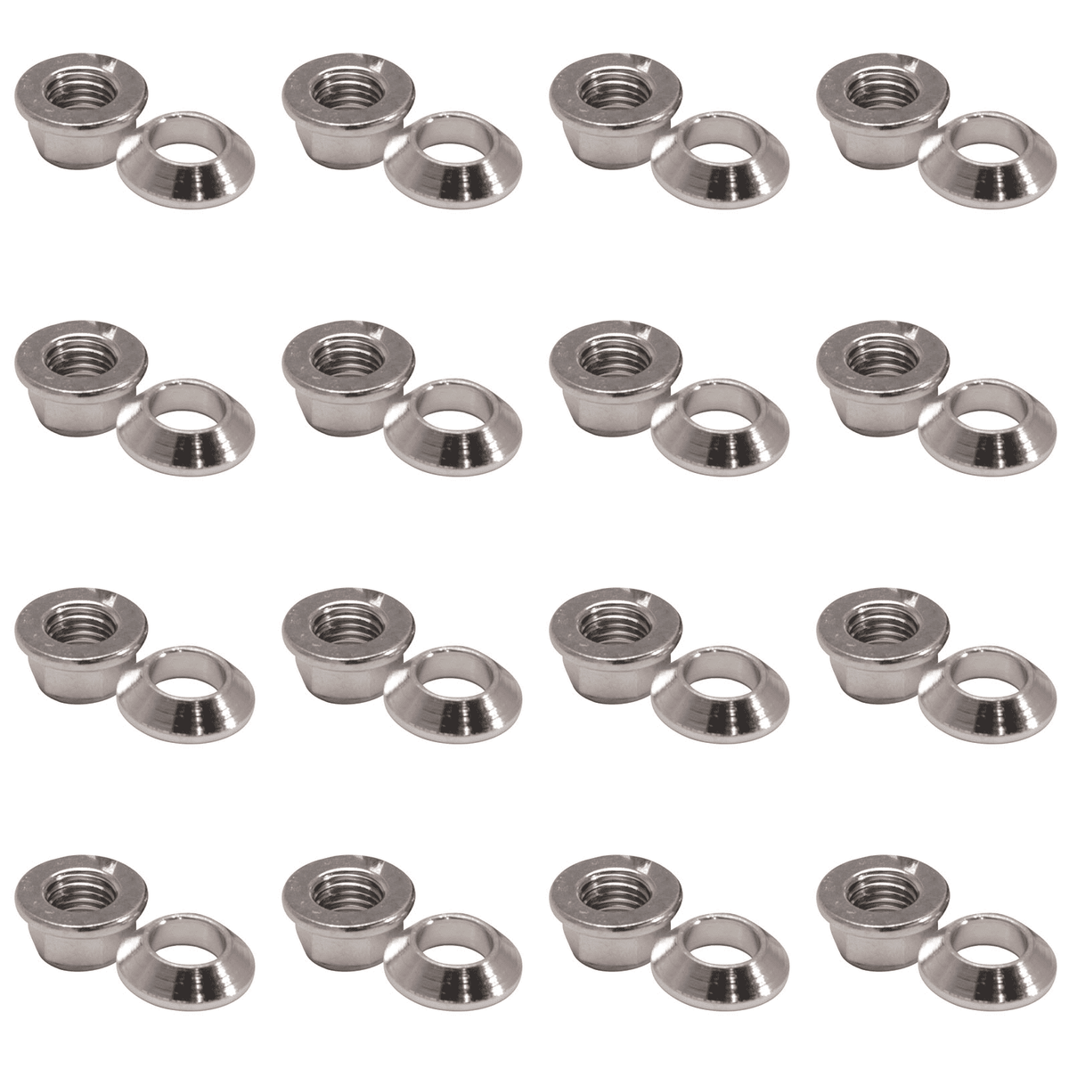 (16 Pitch Cannibal Tusk Lug Pack) Thread 1.25mm Nut Locking 2002-2003 FX440 10mm CANNONDALE Chrome x Universal Flange/Tapered For
