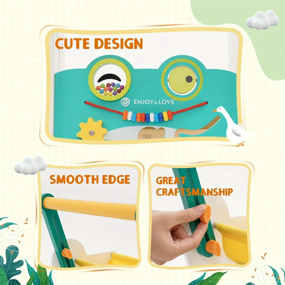 Trolley Walker Entertainment Toy Shape Learning for Sit-to-Stand Multiple Toddler Walker Baby Fishing Wooden Kids Baby Activity Along Xylophone Boys Infants Sorter Push Center with Girls Push