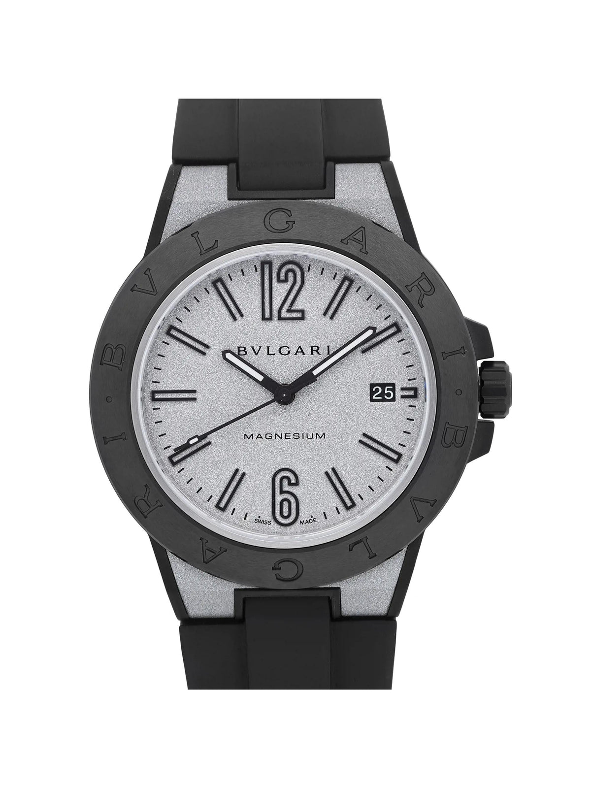 Bvlgari Dial Magnesium Diagono Silver 41mm 102427 Ceramic Automatic Mens Watch
