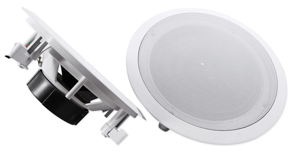 Stereo+8 Audio Rockville Home 4-Room Kit 8" White Controls Ceiling Speakers+Wall