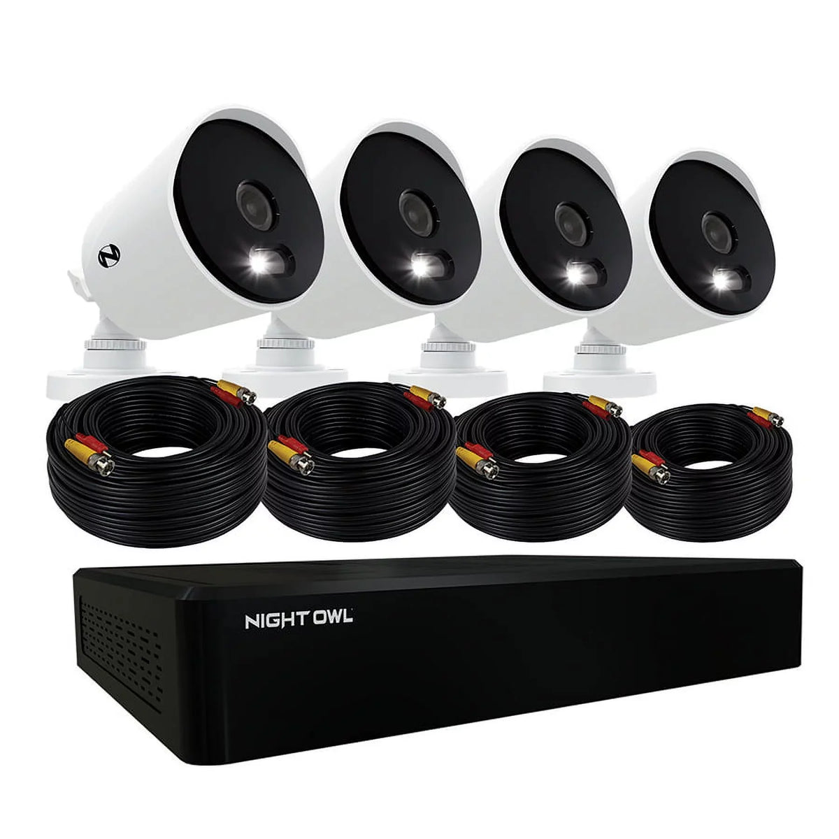 1TB System Indoor with Ultra 12 Channel Cameras Hard Spotlight HD with Surveillance Vision Drive, Night Owl exterior Bullet Night Cameras, 4 CCTV, DVR Wired Camera Security 4K