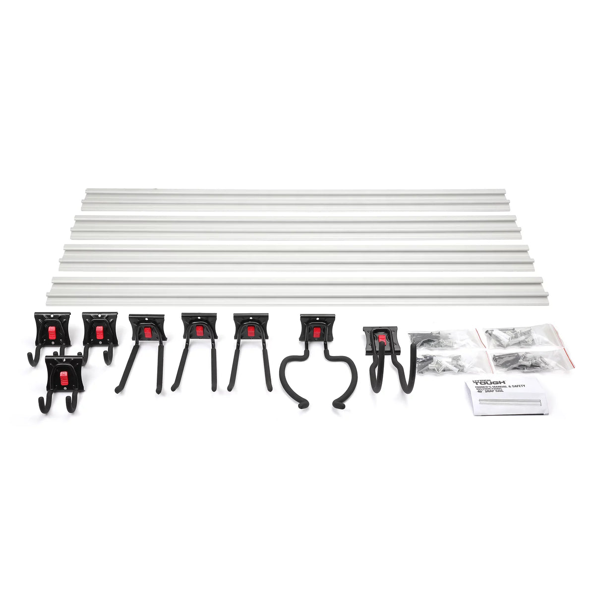 Snap 12-Piece Tough Hyper Organizer Quick-Release Kit Rail Garage System